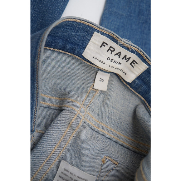 Size 26 - Frame Denim Women's Le Skinny De Jeanne Distressed Denim Jeans - Picture 11 of 11